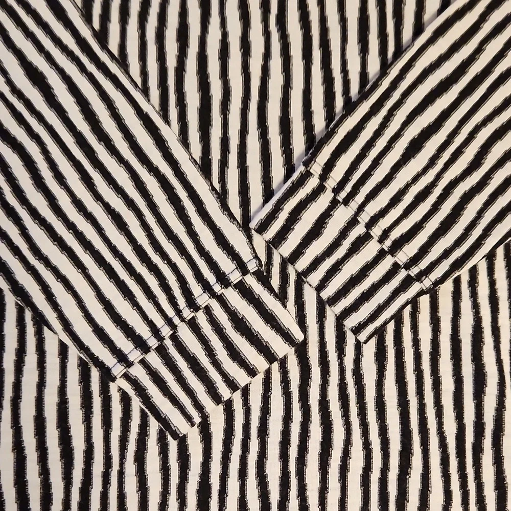 Georgio Danieli Black White Vertical Striped Pullover Sweater Mens M